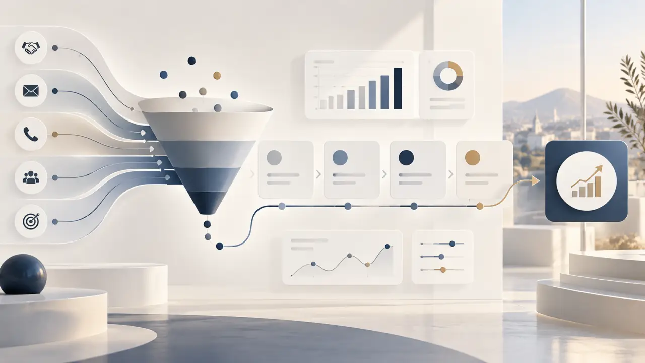 Tableau de bord illustrant l'analyse d'un cycle de vente