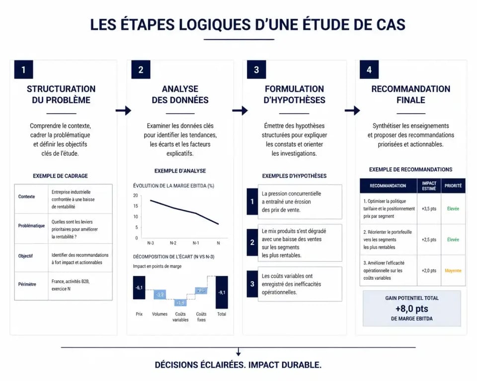 Processus de résolution d'une étude de cas en conseil en stratégie
