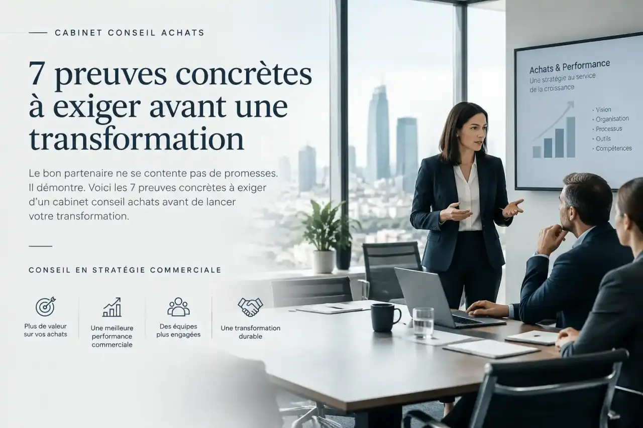 Cabinet conseil achats : 7 preuves concrètes à exiger avant une transformation