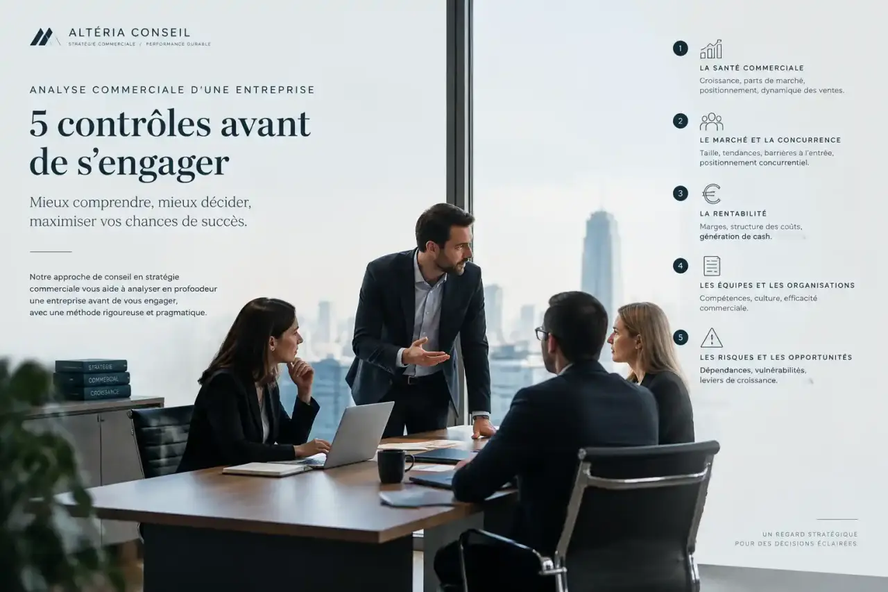 Analyse commerciale d’une entreprise : 5 contrôles avant de s’engager