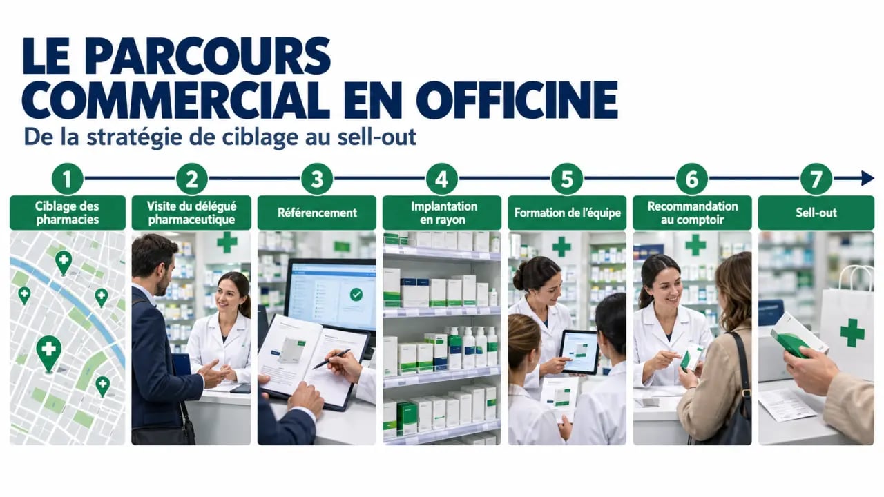 Force de vente pharmacie : parcours du ciblage au référencement et au sell-out en officine