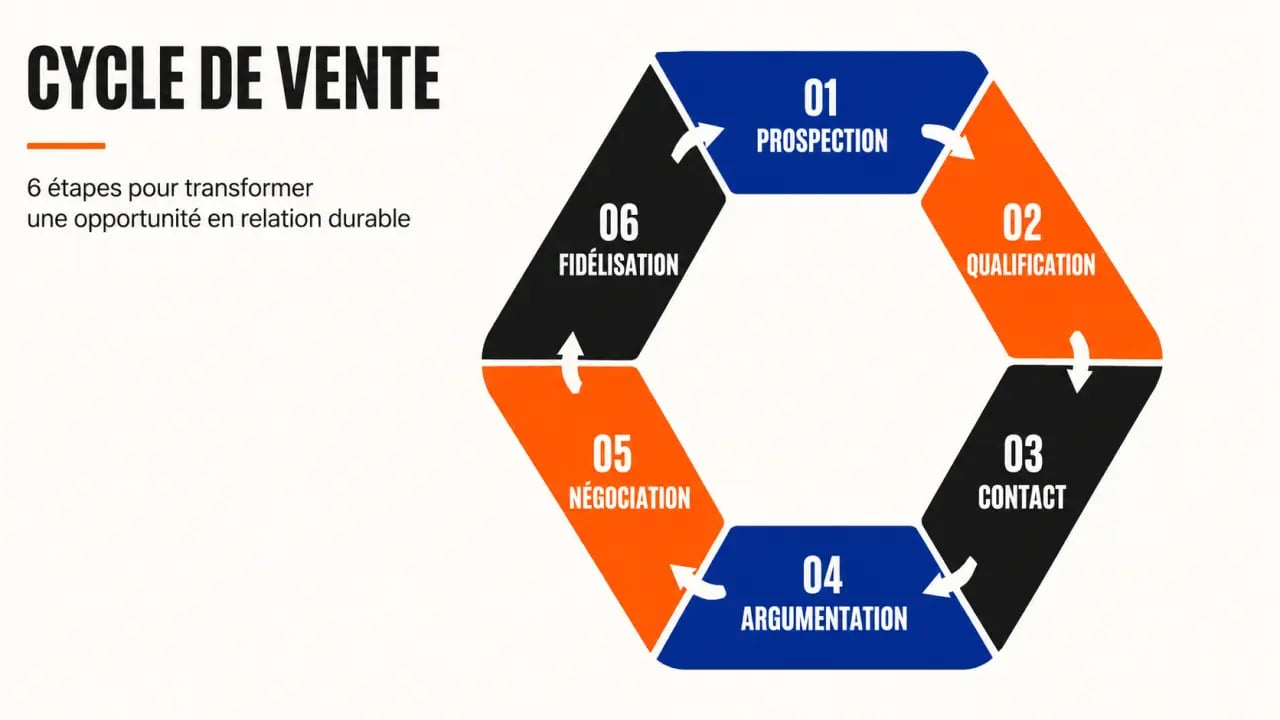 Cycle de vente en 6 étapes pour le développement commercial