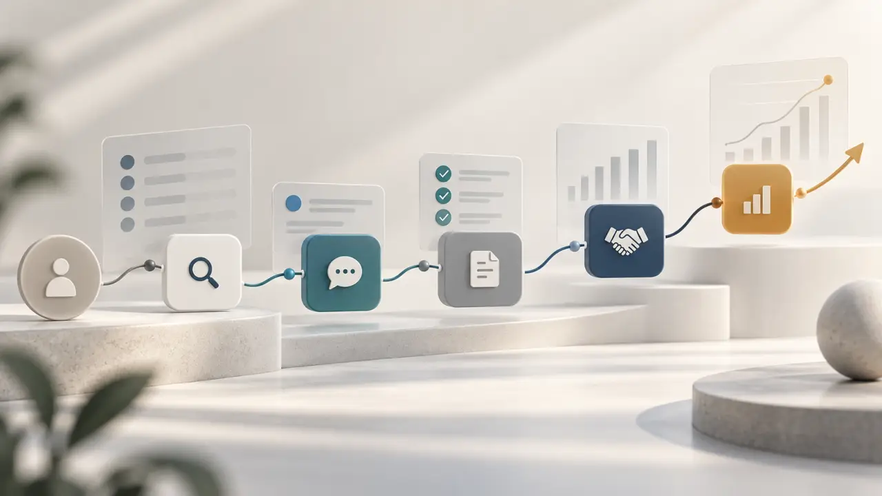 Tableau de suivi d'un cycle de vente dans un CRM