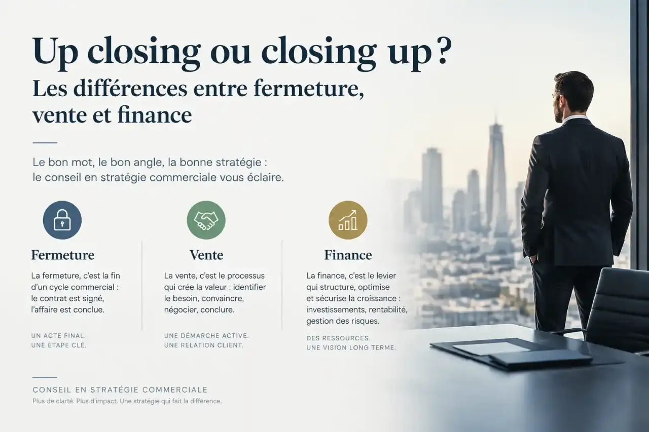 Up closing ou closing up ? Les différences entre fermeture, vente et finance